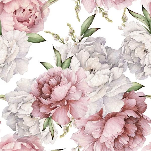 Muselin Peonies white muselin Peonies white
